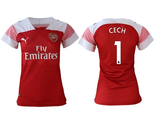 Women's Arsenal #1 Cech Home Soccer Club Jersey